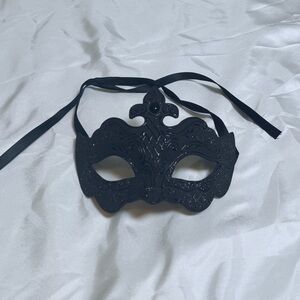 Handmade Black Venetian Masquerade Mask Venice Italy | Black glitter mask